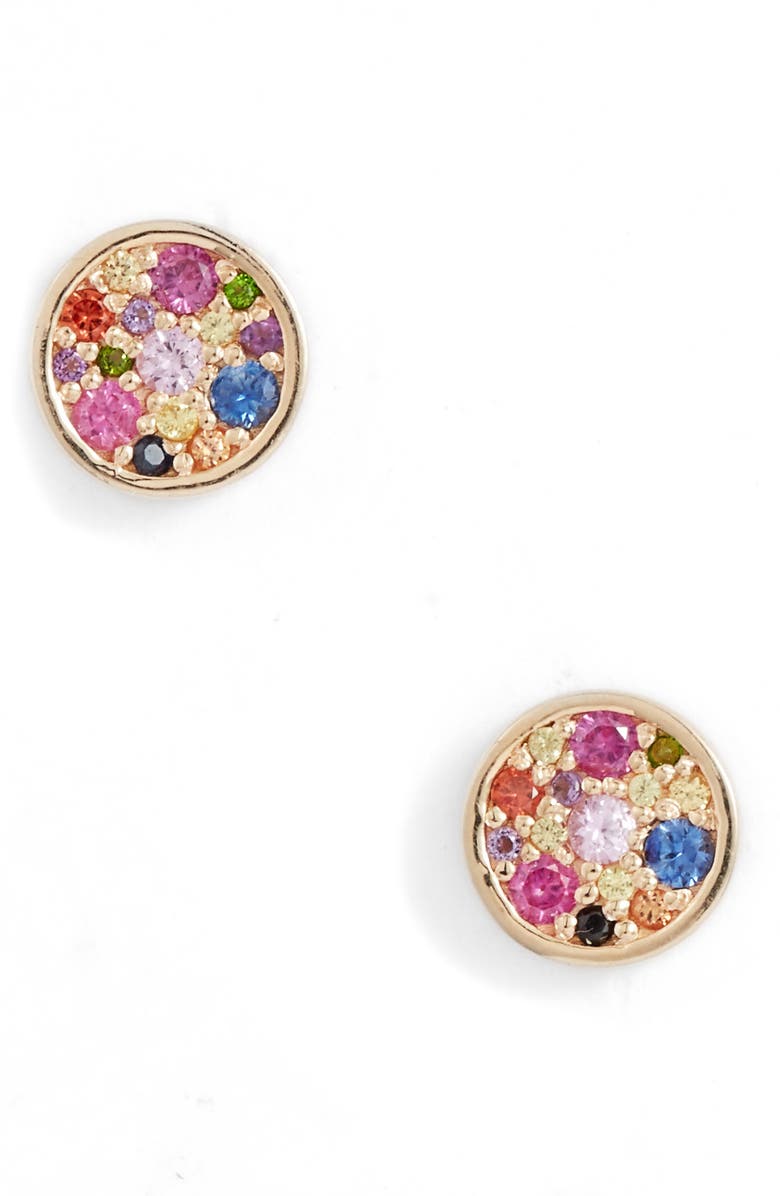 Anzie Love Rainbow Circle Stud Earrings, Main, color, 