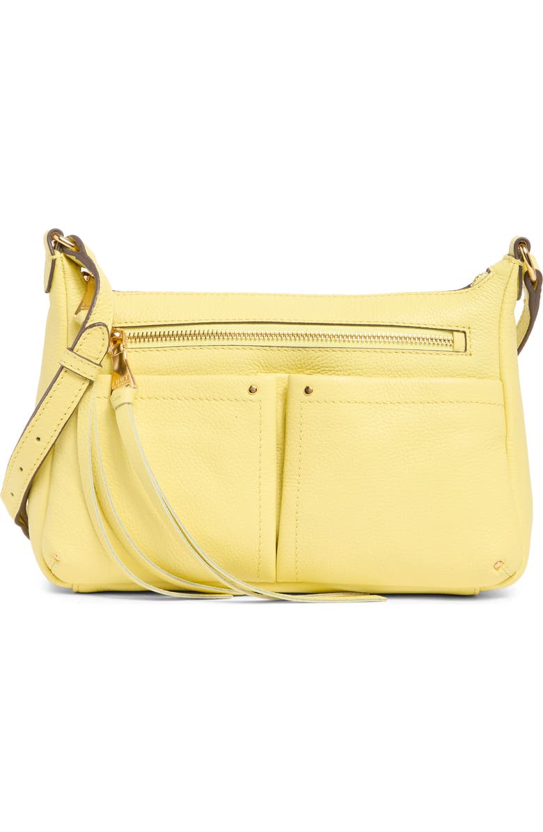 AIMEE Vistas Leather Crossbody Bag, Main, color, Banana Cream