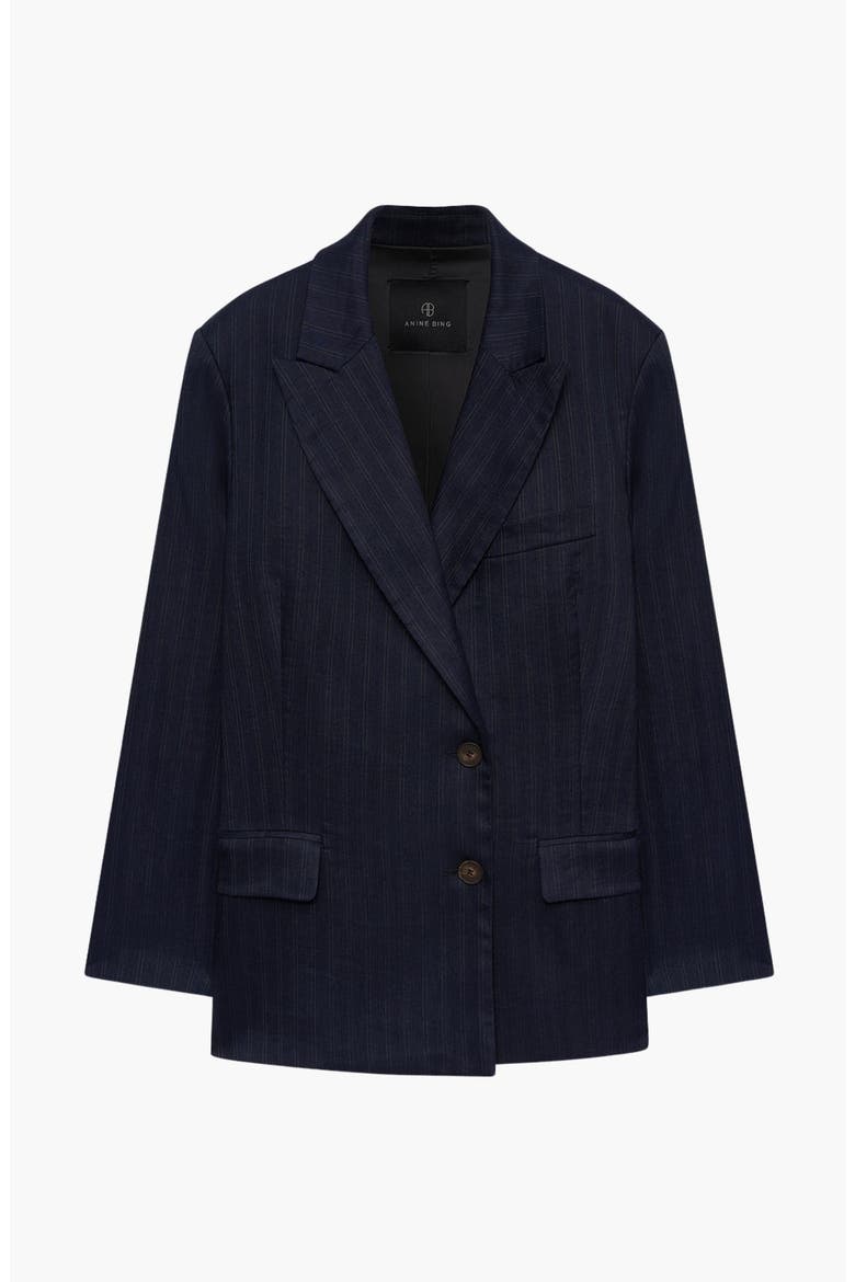 Aretha Blazer, Alternate, color, Navy Pinstripe