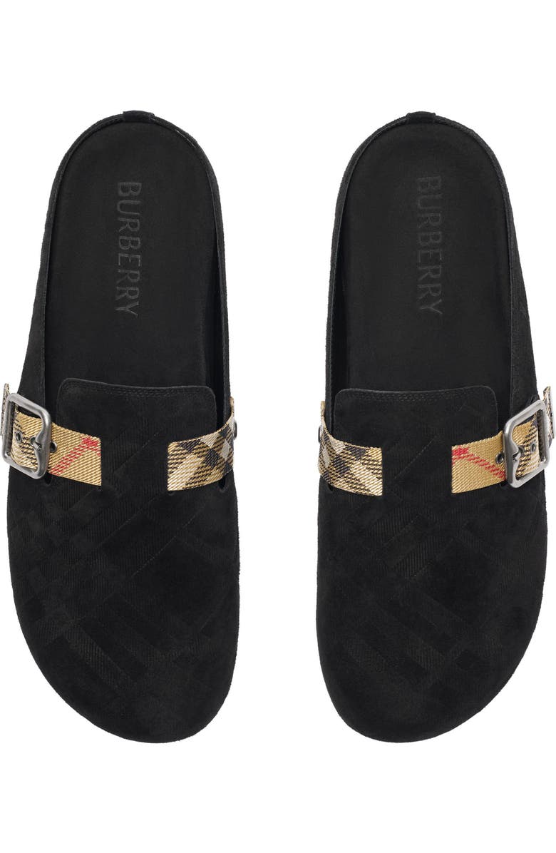 Burberry Check Suede Urchin Clog, Alternate, color,