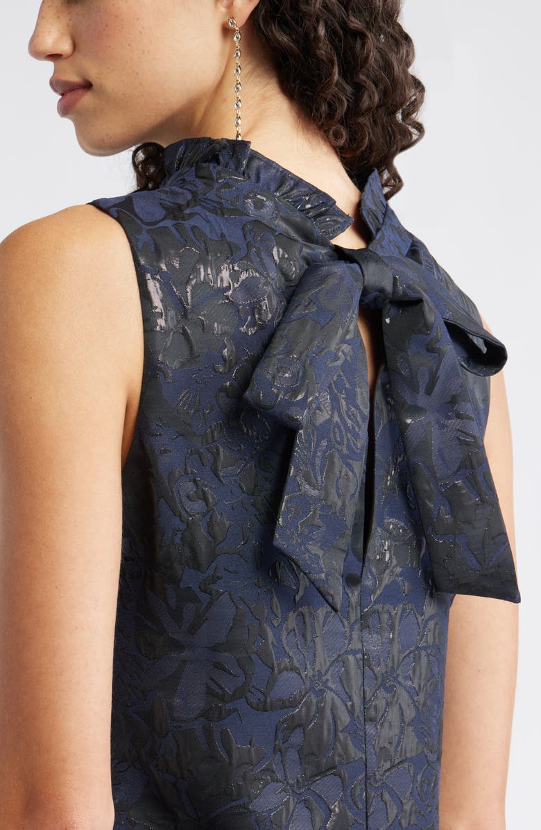 Chelsea28 Bow Back Floral Brocade Minidress, Alternate, color, Navy Multi Brocade