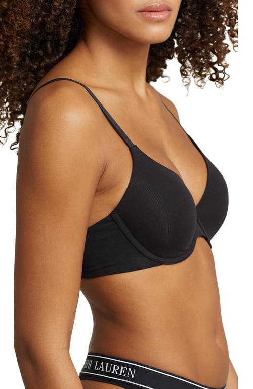 Polo Ralph Lauren Underwire T-shirt Bra In Black