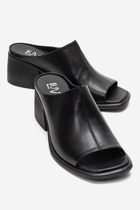 Sorex Leather Block Heel Sandal