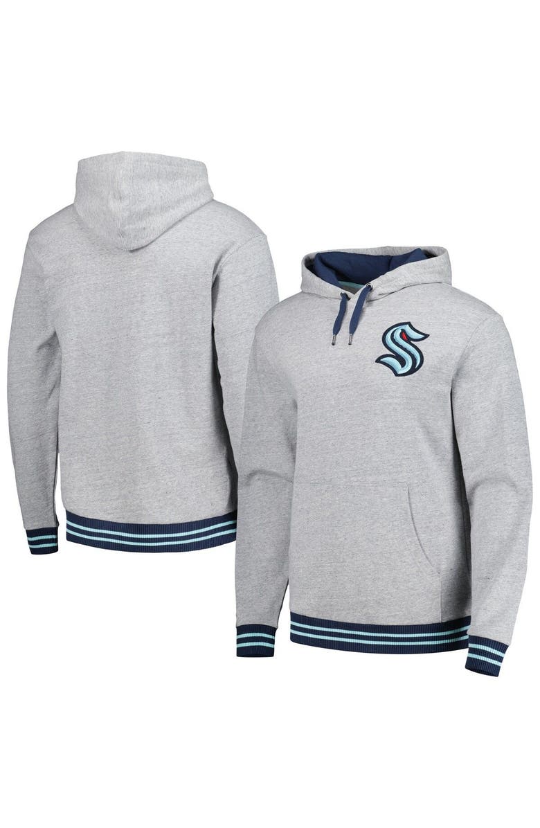 Mitchell & Ness Men's Mitchell & Ness  Heather Gray Seattle Kraken Classic French Terry Pullover Hoodie, Main, color, Heather Gray