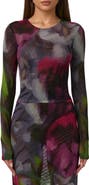 Naked Wardrobe Mesh Print Long Sleeve Top