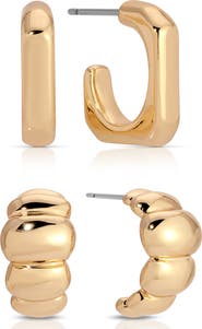 Ettika 2-Pack Huggie Hoop Earrings