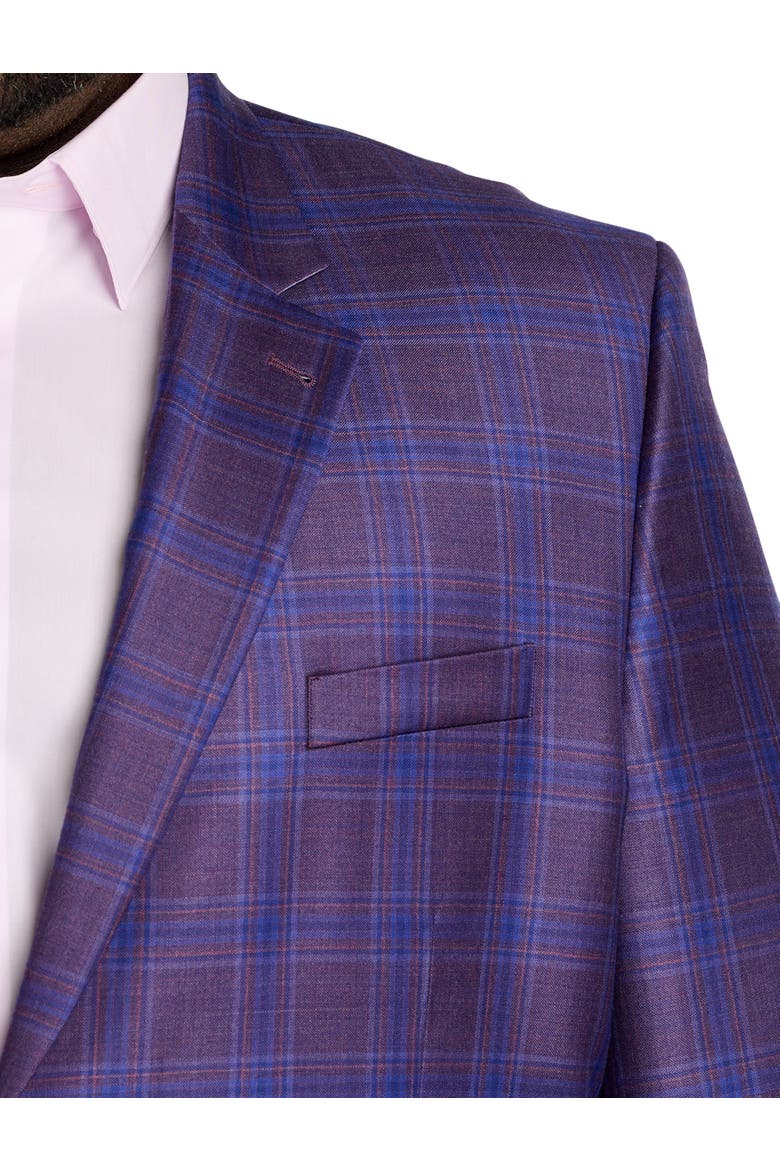 Big & Tall Bright Plaid Sport Coat, Alternate, color, PLUM