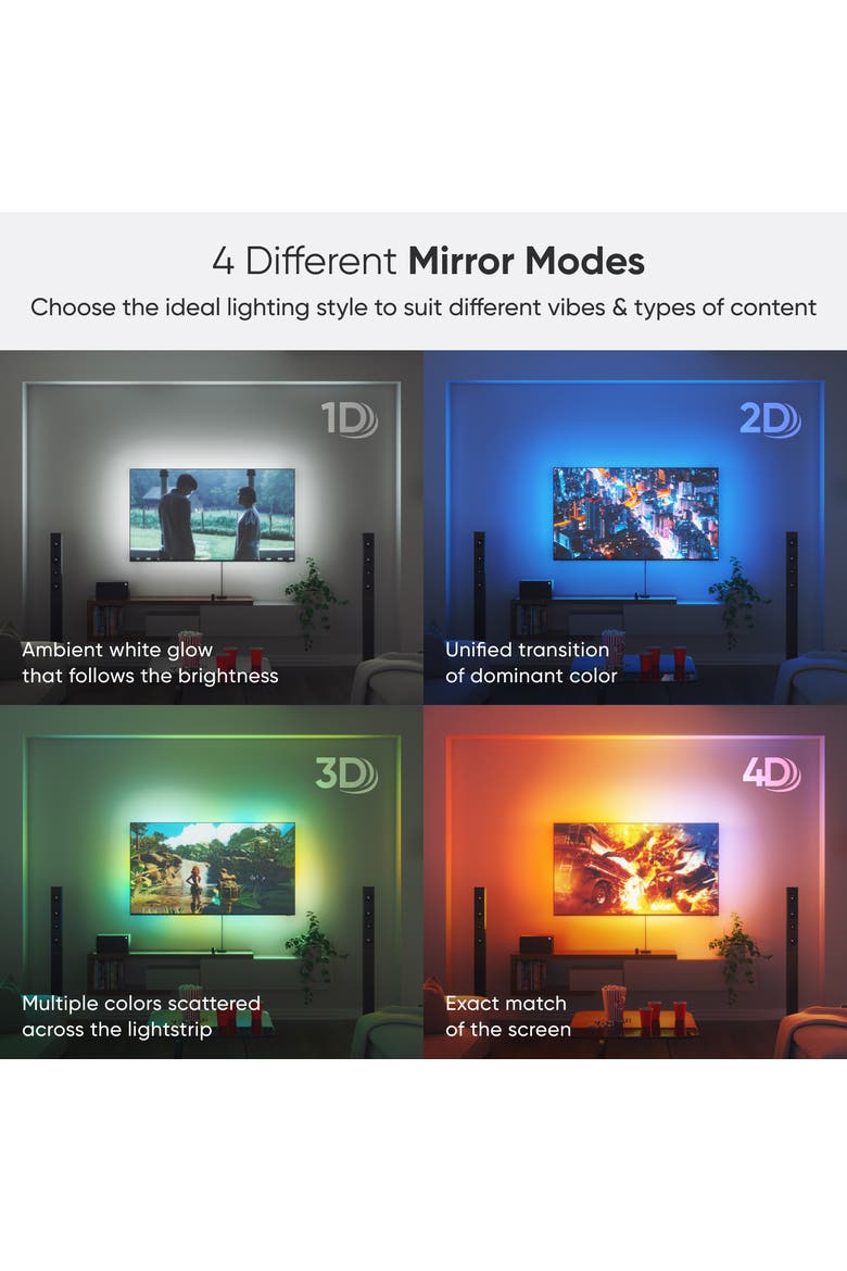 4D Screen Mirror Lightstrip Kit, Alternate, color, Multicolor