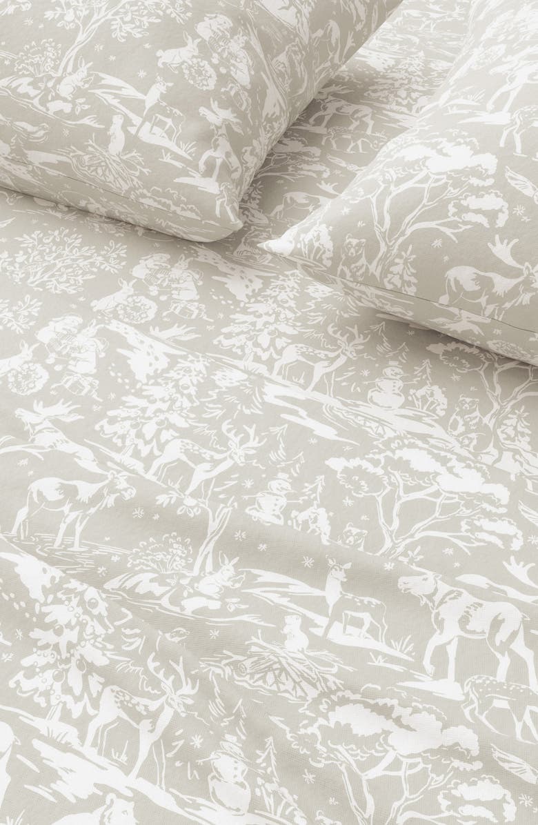 Woven & Weft Turkish Cotton Flannel Holiday Sheet Set, Alternate, color, Storybook Creatures