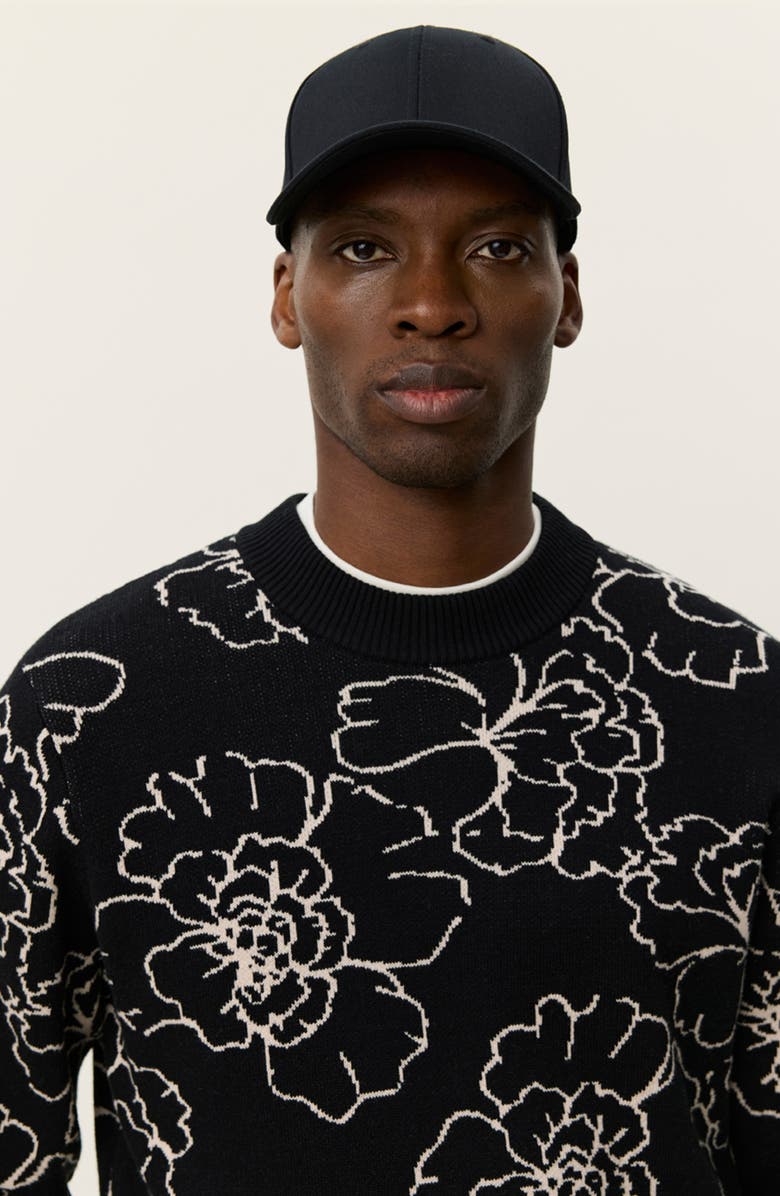 Les Deux Gaston Poppy Jacquard Sweater, Alternate, color, Black