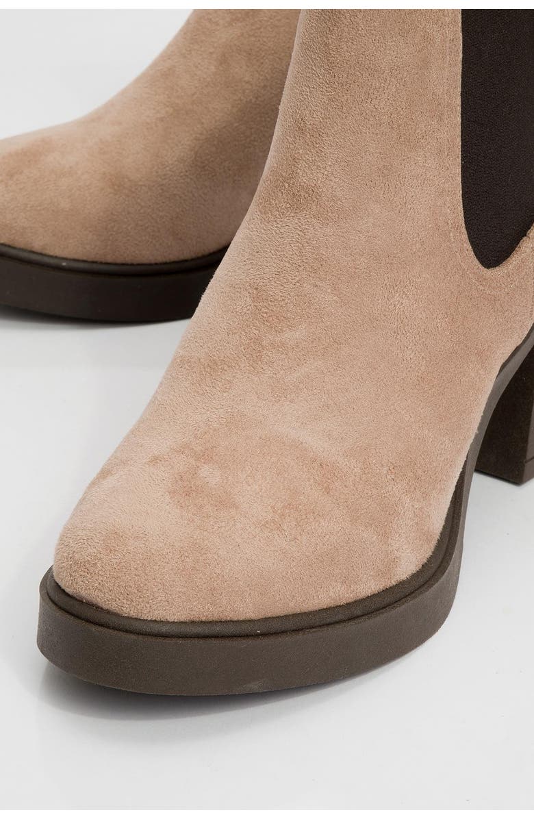 Prologue Shoes Loves Platform Chelsea Boot, Alternate, color, Beige Suede Faux Leather