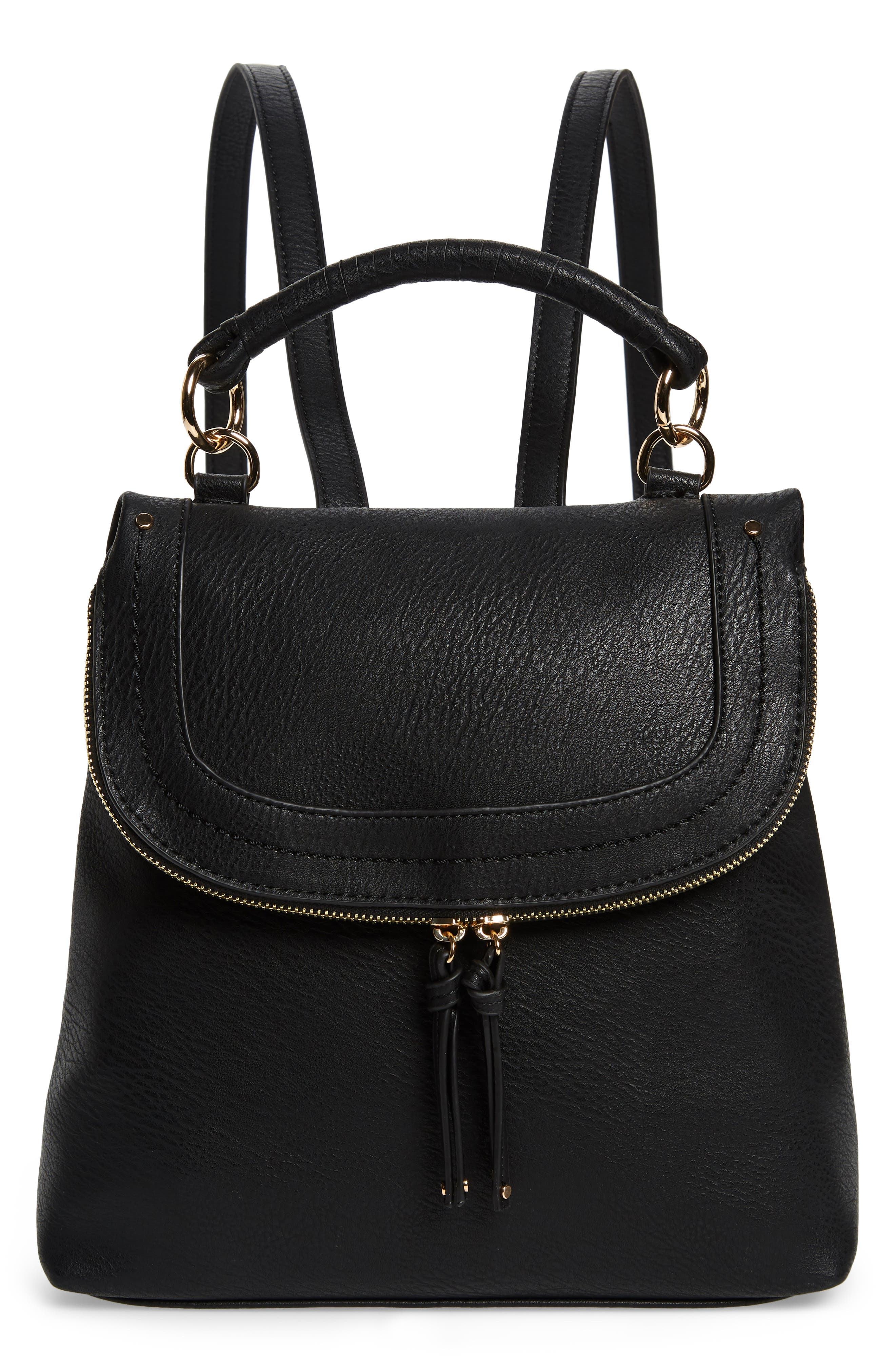 Sole Society Rubie Faux Leather Backpack, Main, color, 