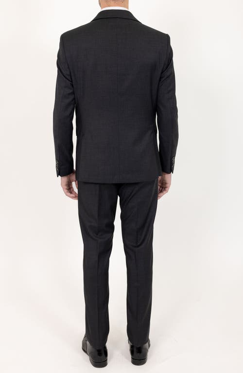 Pino By Pinoporte Solid Stretch Wool Suit In Charcoal