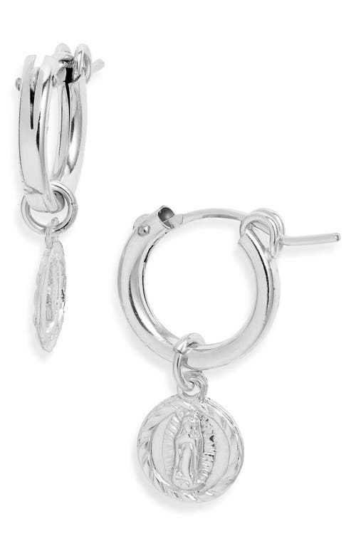 Child Of Wild Lady Guadalupe Huggie Hoop Earrings In Silver