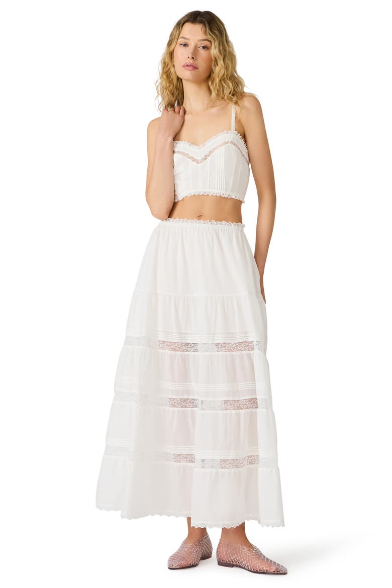 Elisse Lace Detail Cotton Maxi Skirt, Alternate, color, ANTIQUE