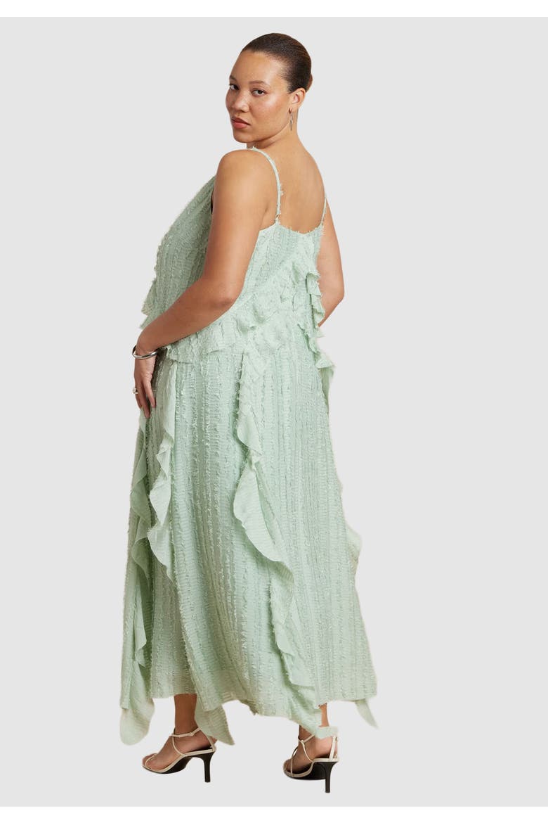 Textured Ruffle Cami Dress, Alternate, color, SAGE
