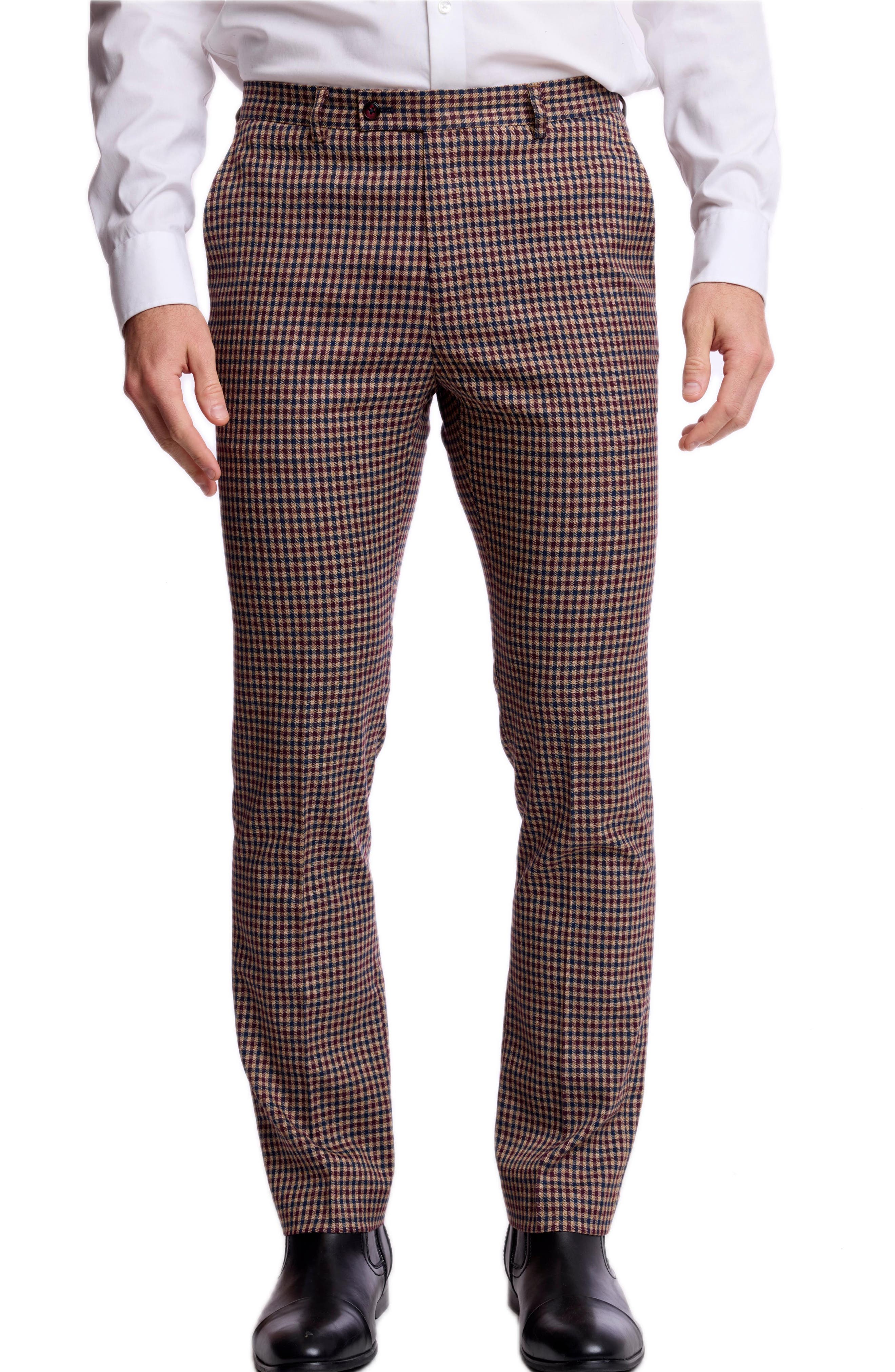 Downing Slim Fit Gingham Check Stretch Pants