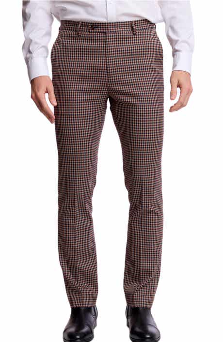 Downing Slim Fit Gingham Check Stretch Pants