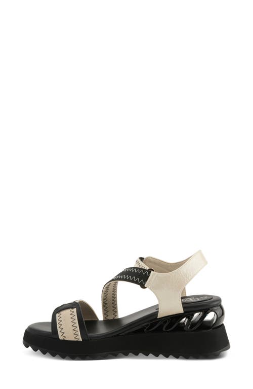 Azura By Spring Step Coolbeans Wedge Sandal In Black Multi
