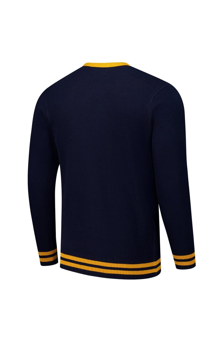 Uscape Apparel Unisex Uscape Apparel Navy Michigan Wolverines Renew Knit Vintage Pullover Sweater, Alternate, color, Navy