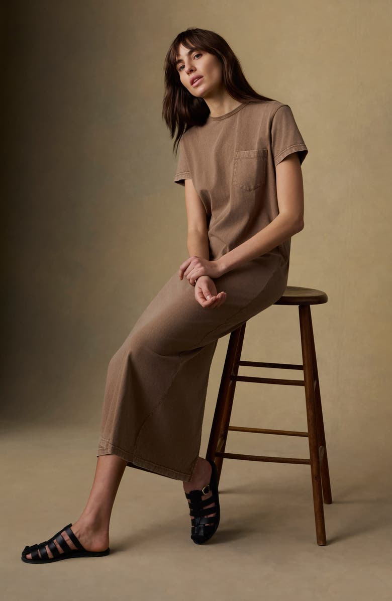 Faherty Organic Cotton Blend T-Shirt Maxi Dress, Alternate, color, Alpine Brown