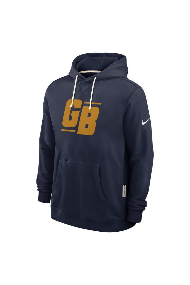Men's Nike Navy Green Bay Packers The 1923 Classic Sideline Dri-FIT Pullover Hoodie, Alternate, color, Navy