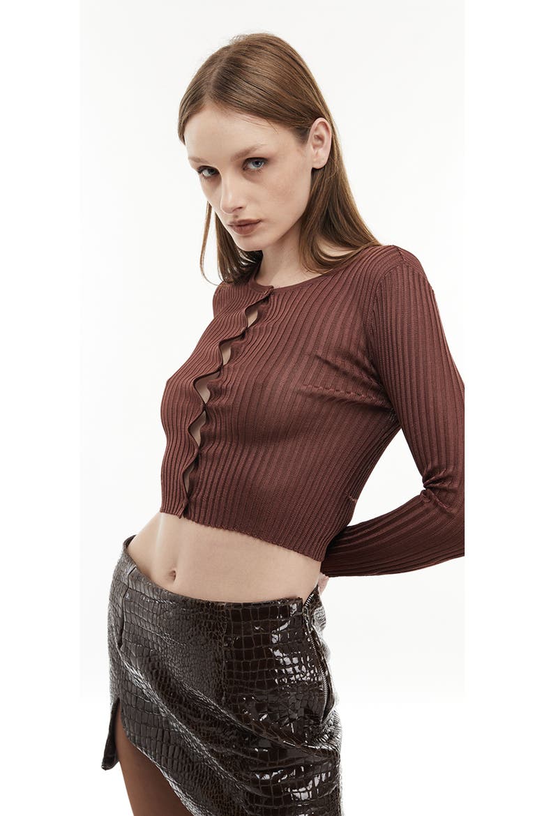 Eline Long Sleeve Knit Top, Alternate, color, Burgundy