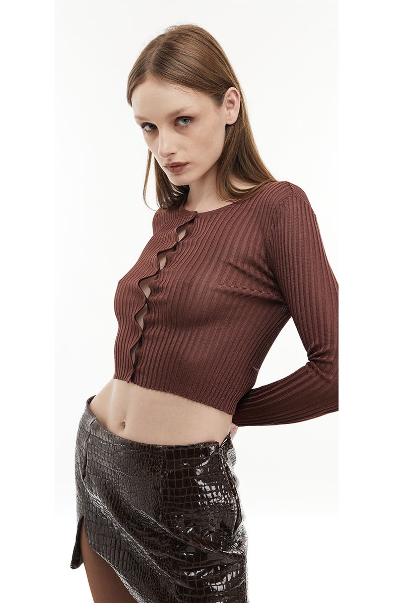 Mother of All Eline Long Sleeve Knit Top, Alternate, color, Burgundy