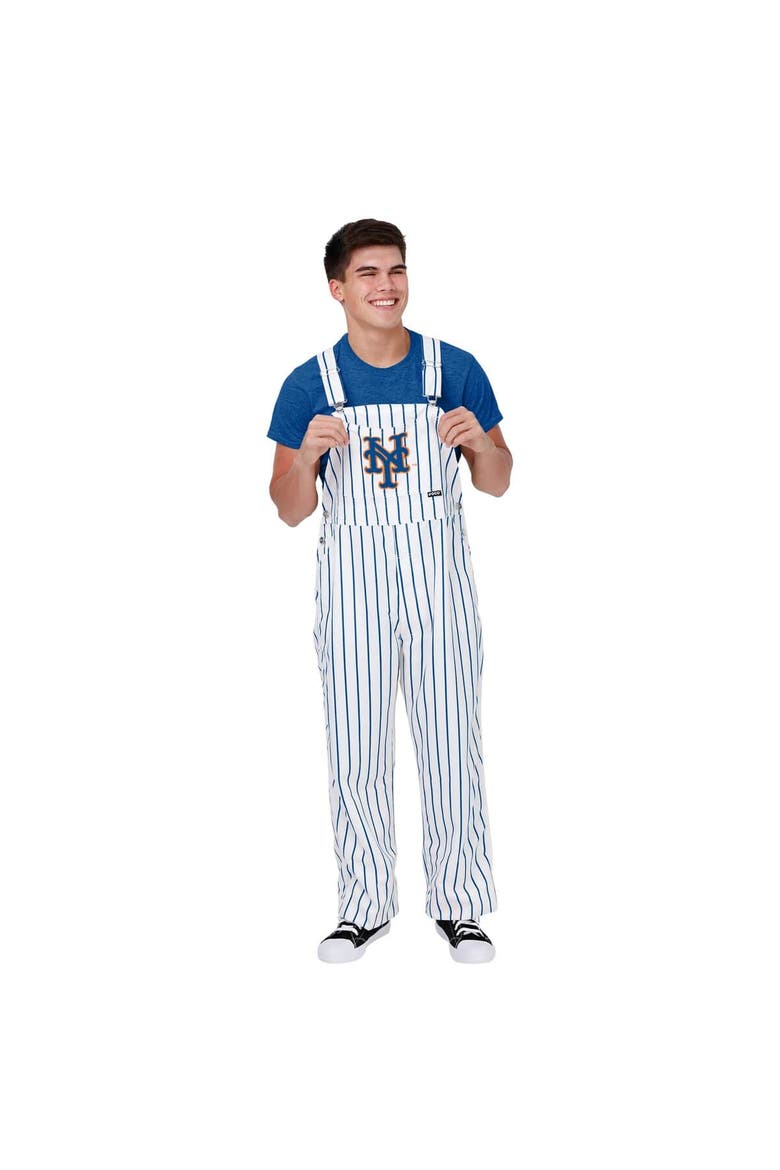 Men's FOCO  White New York Mets Pinstripe Bib Overalls, Main, color, White