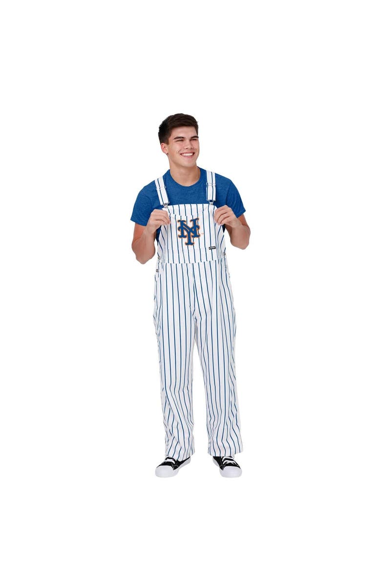 FOCO Men's FOCO White New York Mets Pinstripe Bib Overalls, Main, color, White