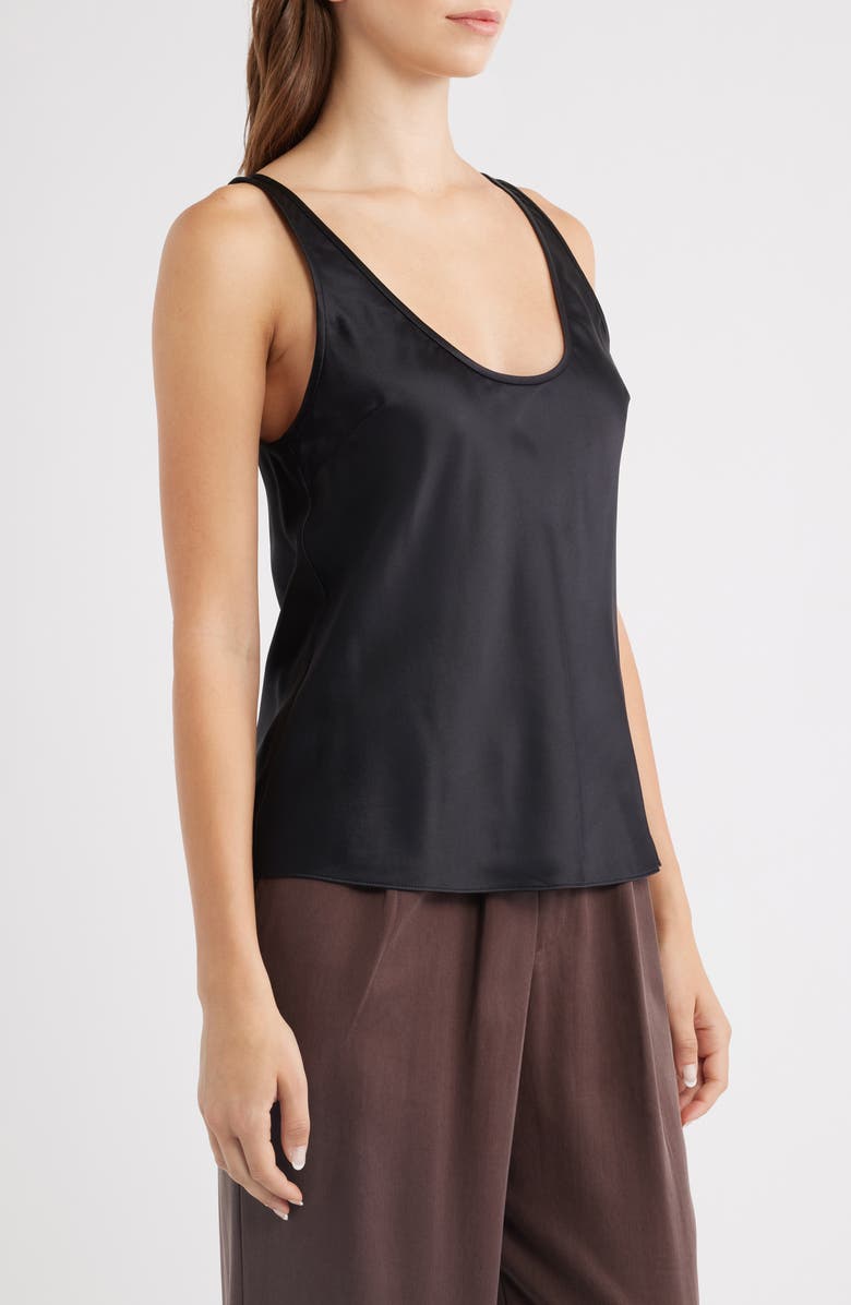 Reformation Veya Sleeveless Silk Top, Alternate, color, Black