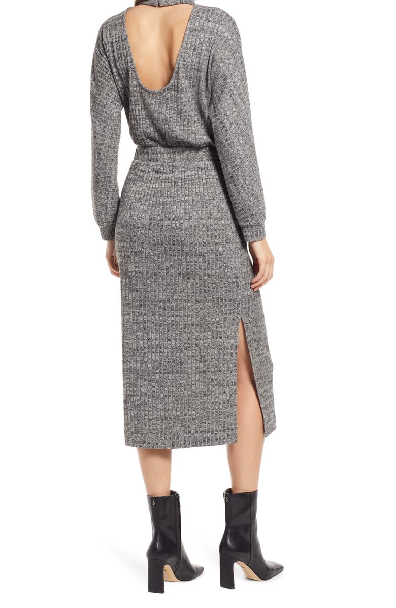 FLORET STUDIOS Ribbed Long Sleeve Sweater Dress, Alternate, color, 