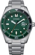 Citizen Eco Drive Three-Hand Quartz Stainless Steel Bracelet Watch, 43mm