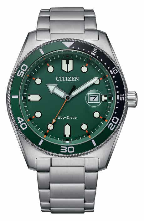 Eco Drive Three-Hand Quartz Stainless Steel Bracelet Watch, 43mm