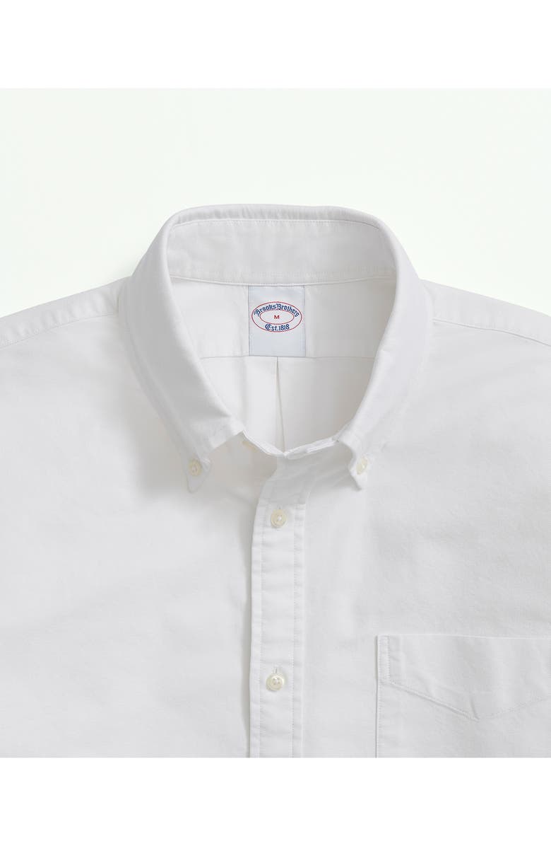 Brooks Brothers Oxford Cotton Button-Down Shirt, Alternate, color, Solid White