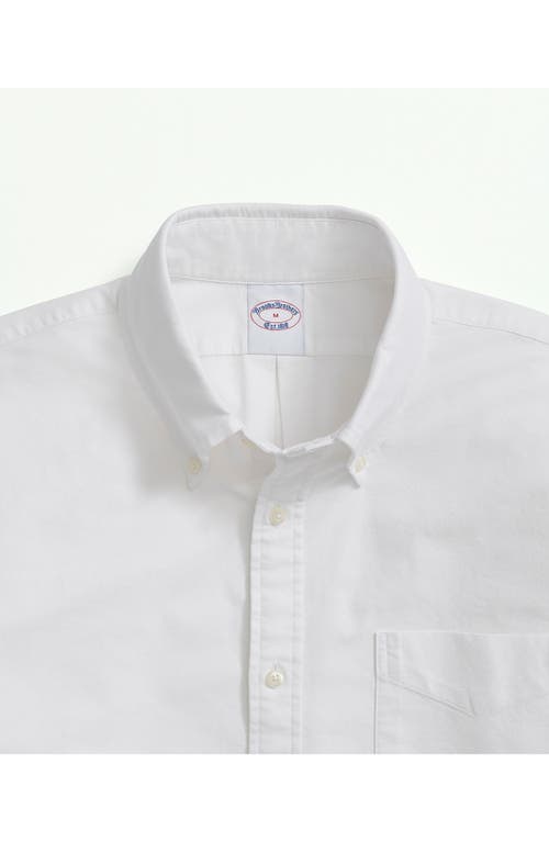 Brooks Brothers Washed Cotton Seersucker Button-down Collar Sport Shirt In White