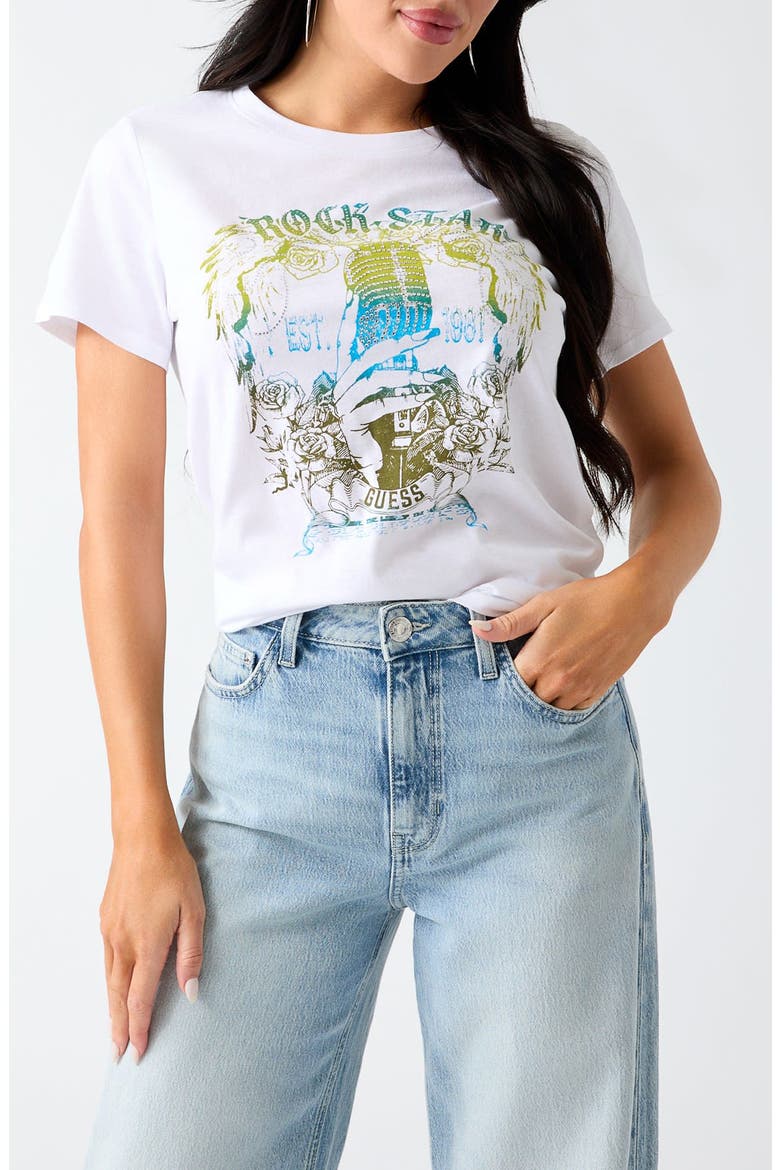 Rock Star Graphic T-Shirt, Main, color, WHITE