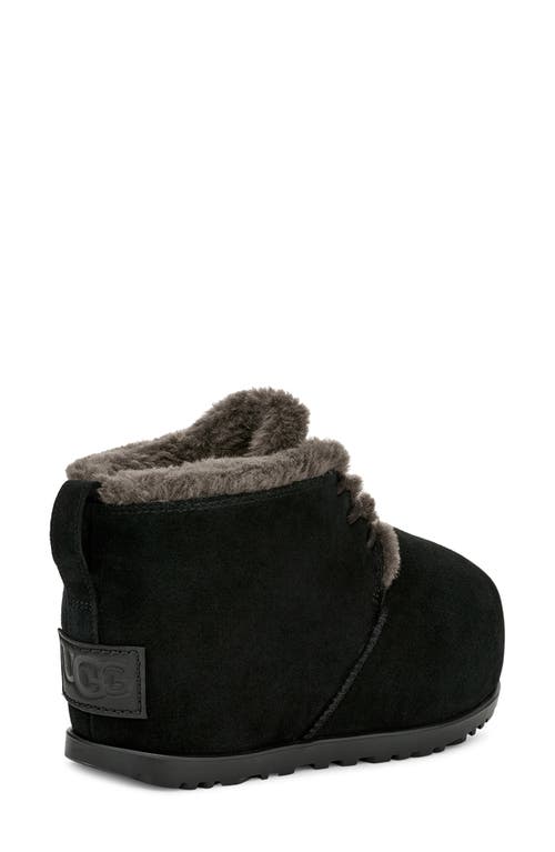 Ugg ® Pumped Faux Fur Trim Slipper Bootie In Black