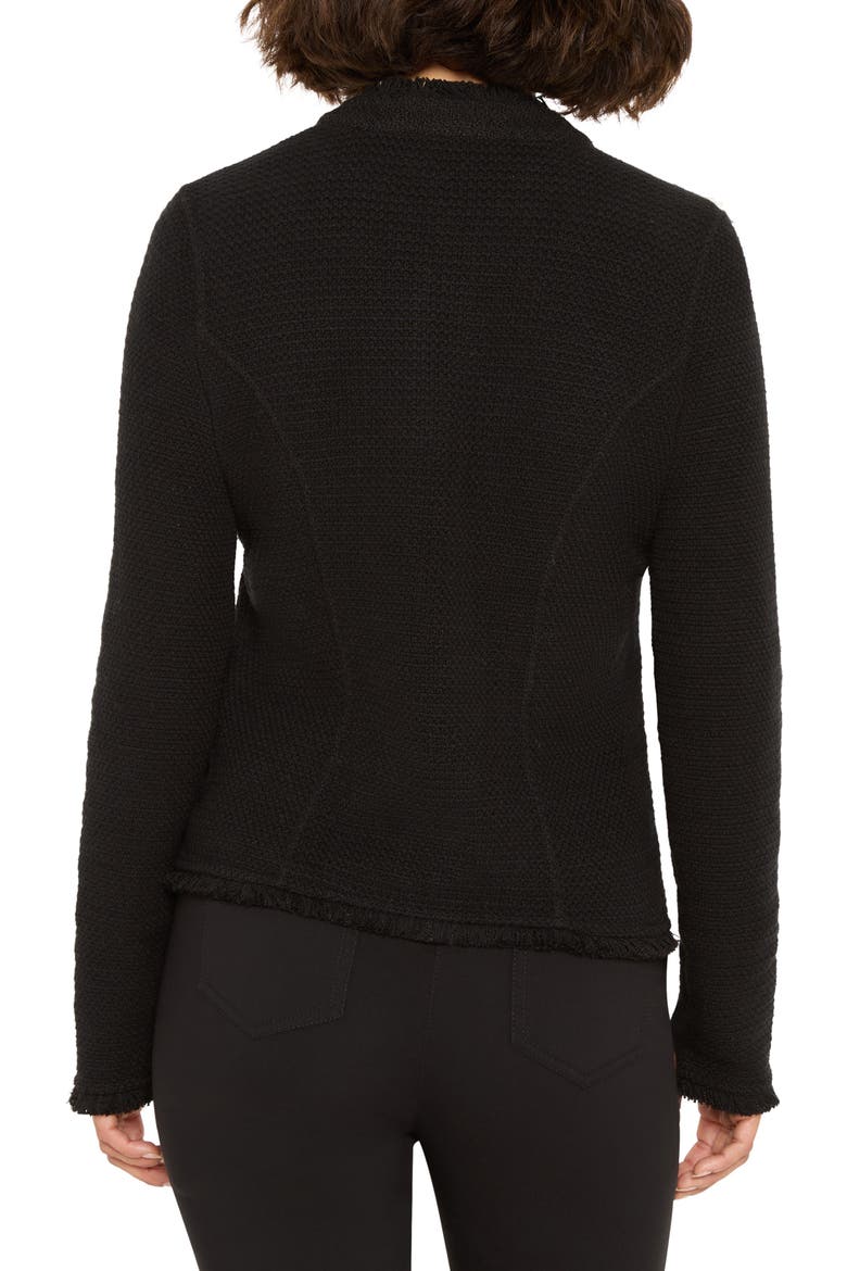 Military Fringe Mixed Knit Jacket, Alternate, color, BLACK ONYX