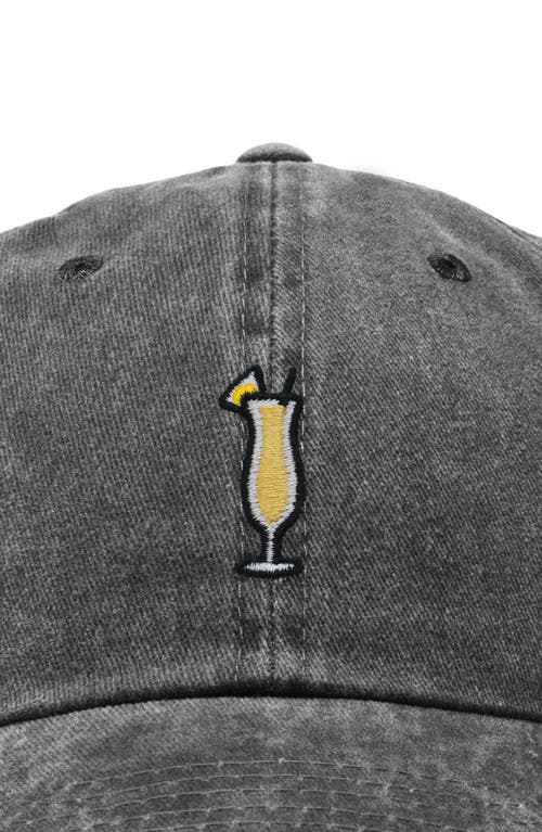 Dalix Pina Colada Embroidered Dad Cap In Washed Black