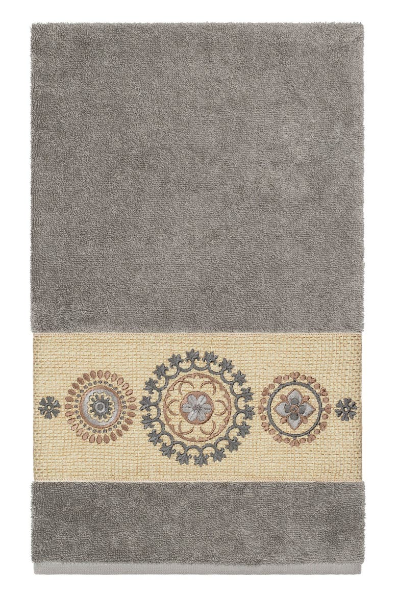 Isabelle 3-Piece Embellished Towel Set - Dark Grey, Alternate, color, DARK GREY