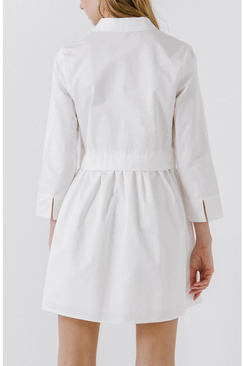 Long Sleeve Mini Shirtdress, Alternate, color, WHITE