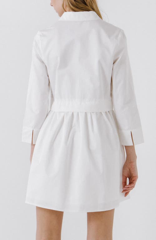 ENGLISH FACTORY ENGLISH FACTORY LONG SLEEVE MINI SHIRTDRESS