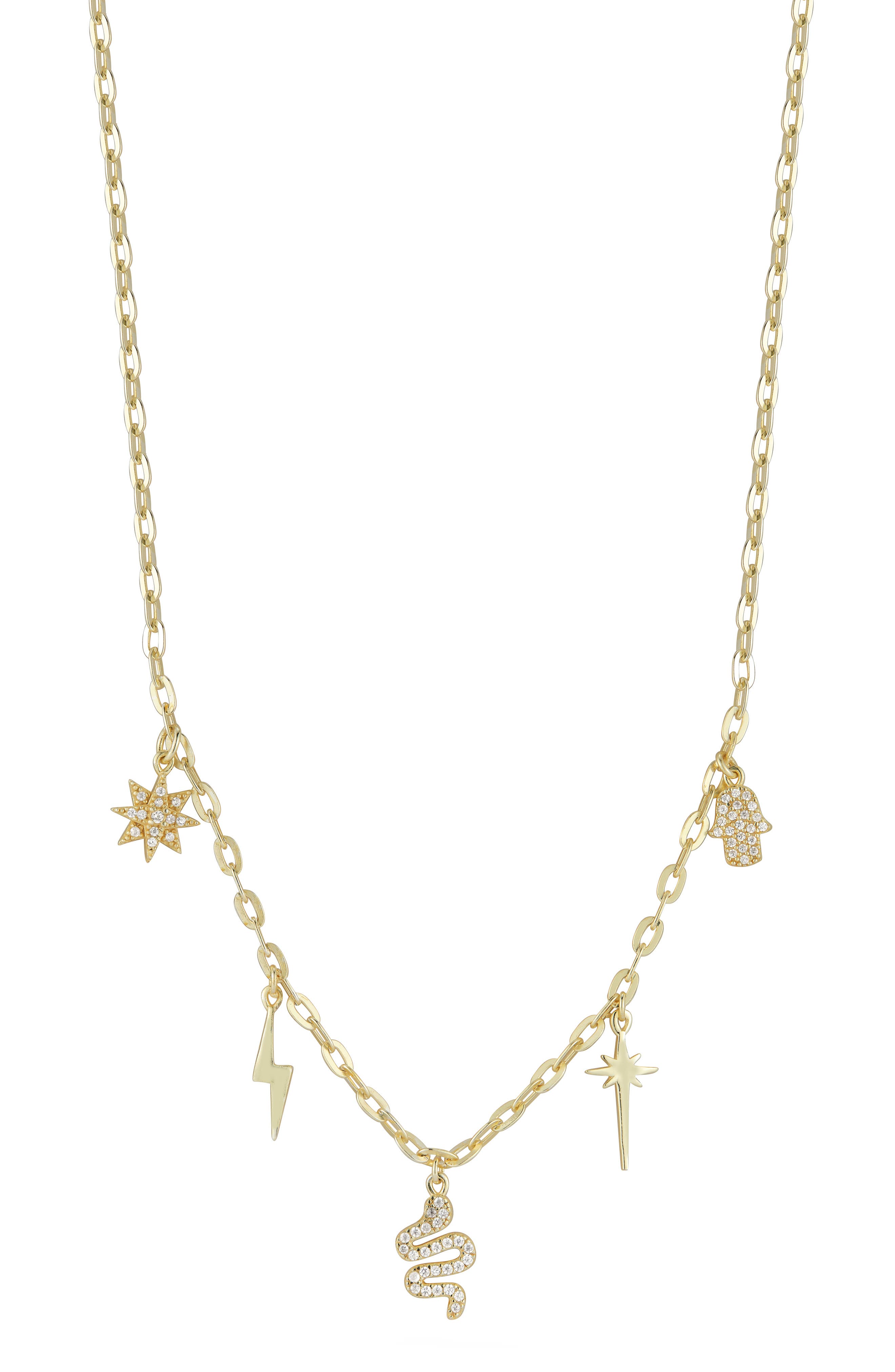 14k Gold Plated Charm Necklace