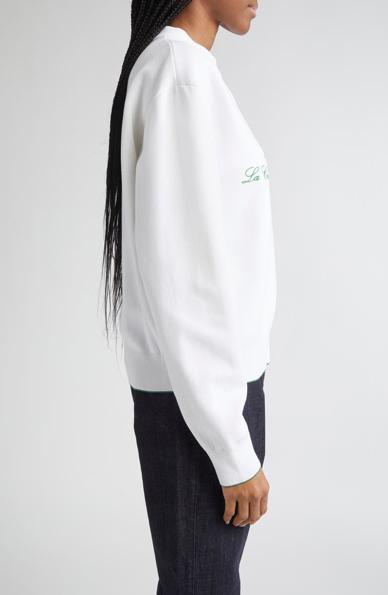 Jacquemus La Maille Venice Embroidered Sweatshirt, Alternate, color, Hotel Address White