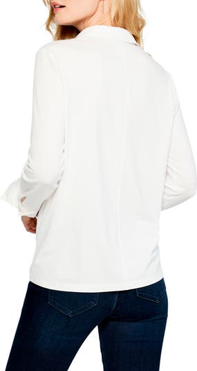 Essential Long Sleeve Mixed Media Blouse