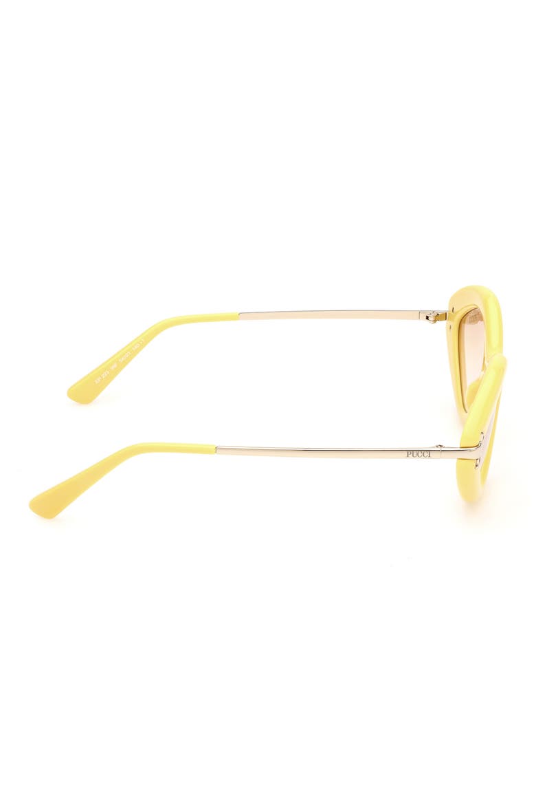 Geometric 54mm Sunglasses, Alternate, color, SHINY YELLOW / GRADIENT BROWN