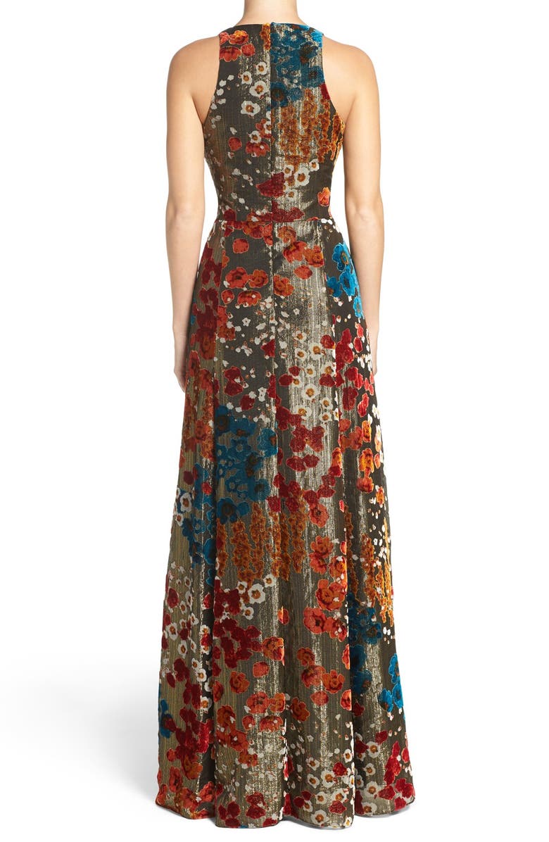 Aidan by Aidan Mattox Burnout Velvet Gown, Alternate, color, 