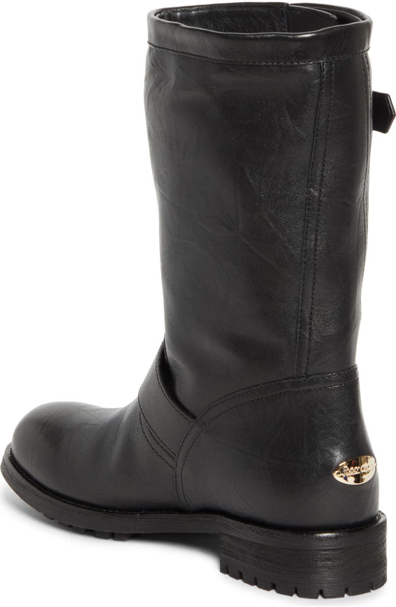 Jimmy Choo Biker Leather Boot, Alternate, color, Black