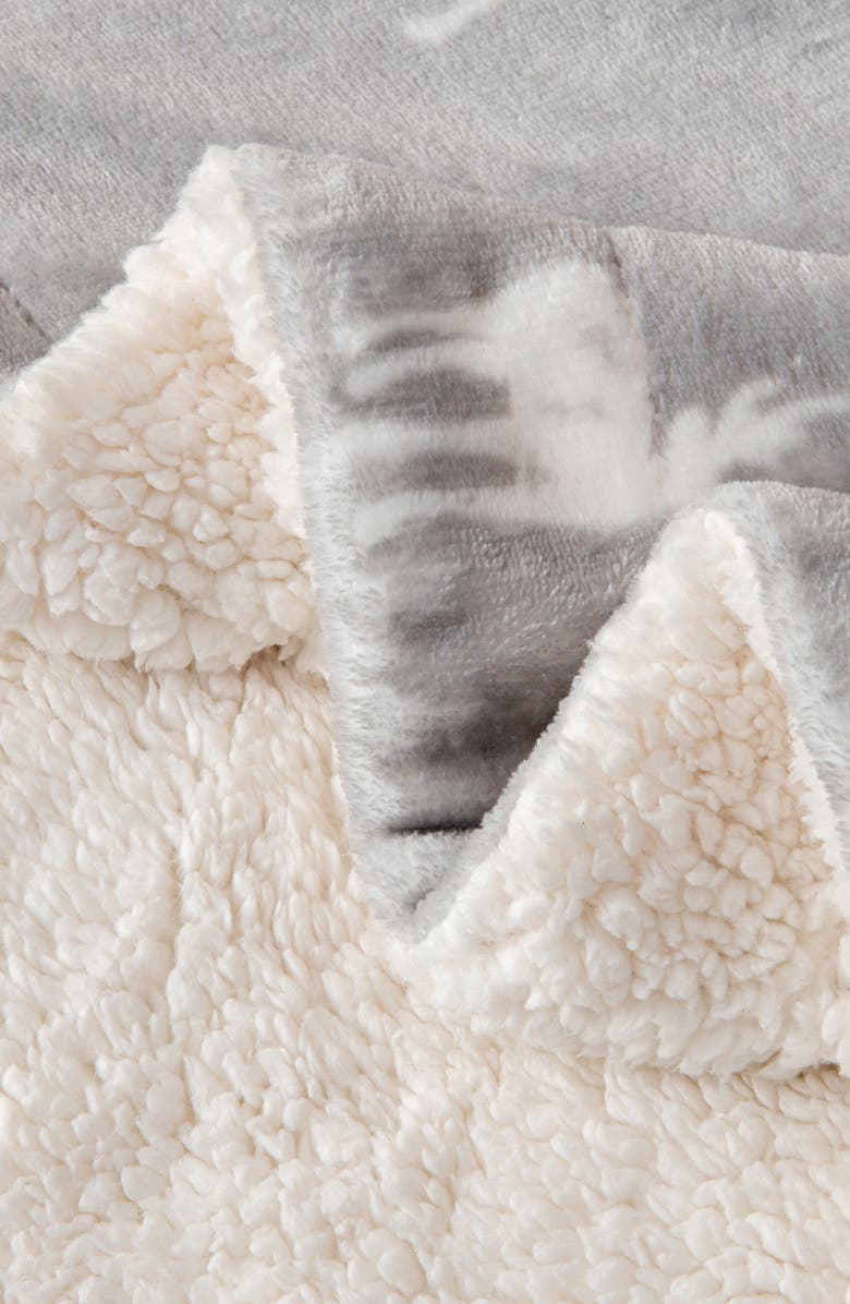 Reversible Faux Shearling Throw Blanket
